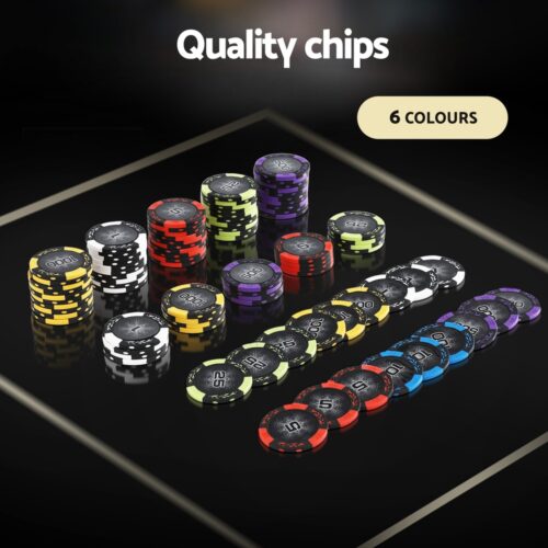 Poker Chip Set 500PC 14g Chips Casino Gambling Party Game Dice Cards - Image 4