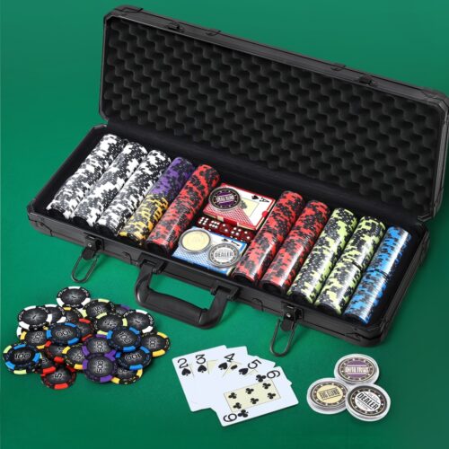 Poker Chip Set 500PC 14g Chips Casino Gambling Party Game Dice Cards - Image 7