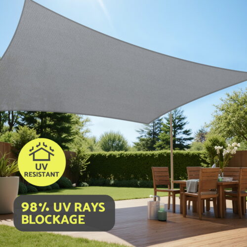 Instahut Sun Shade Sail Shadecloth Canopy Rectangle 280gsm 4x6m - Image 5