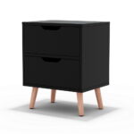 Artiss Bedside Table 2 Drawers BODEN Black
