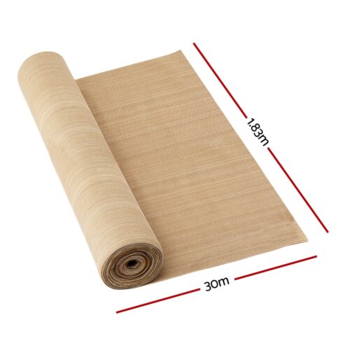 Instahut 90% Shade Cloth 1.83x30m Shadecloth Sail UV Patio Garden Beige - Image 2