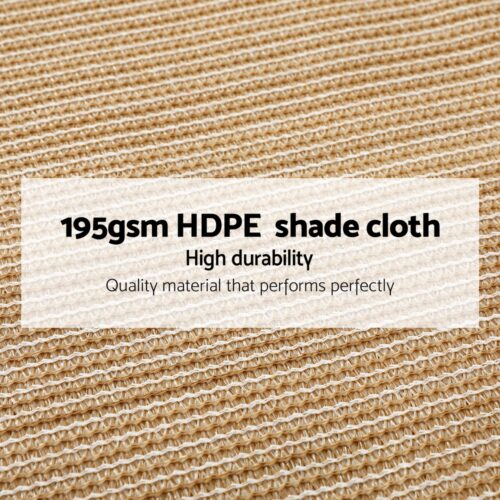 Instahut 90% Shade Cloth 1.83x30m Shadecloth Sail UV Patio Garden Beige - Image 4