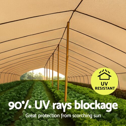 Instahut 90% Shade Cloth 1.83x30m Shadecloth Sail UV Patio Garden Beige - Image 5