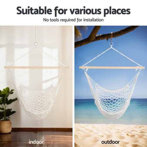 Gardeon Hammock Hanging Chair with Heavy Duty Steel Stand - Image 4