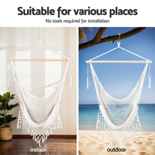 Gardeon Hammock Hanging Chair with Heavy Duty Steel Stand - Image 4