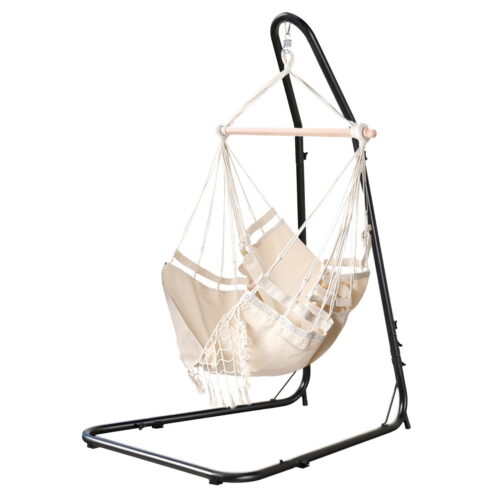 Gardeon Hammock Hanging Chair with Steel Stand - Image 3