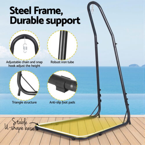 Gardeon Hammock Hanging Chair with Steel Stand - Image 5