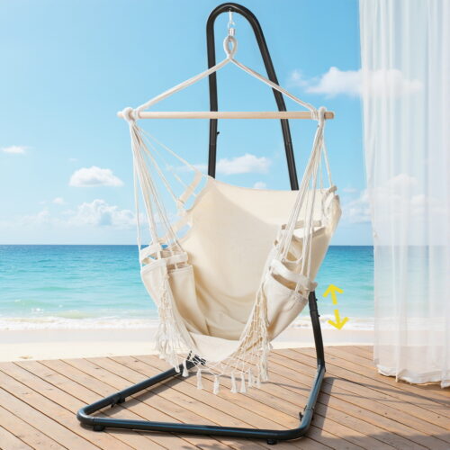 Gardeon Hammock Hanging Chair with Steel Stand - Image 7