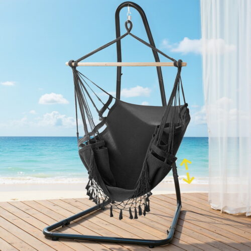 Gardeon Hammock Hanging Chair with Steel Stand - Image 7