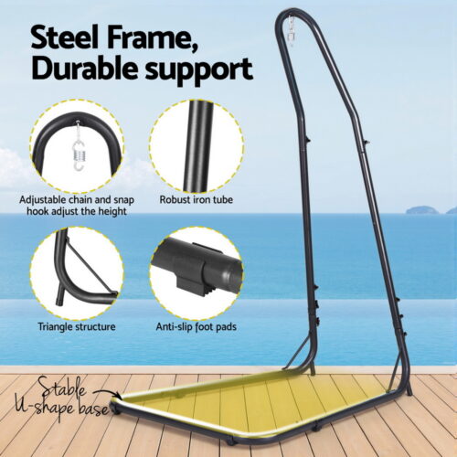 Gardeon Hammock Hanging Chair with Steel Stand - Image 5