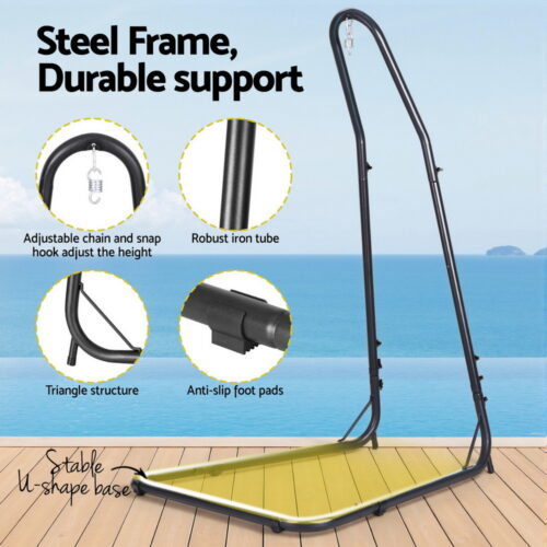 Gardeon Hammock Chair with Heavy Duty Steel Stand - Image 5