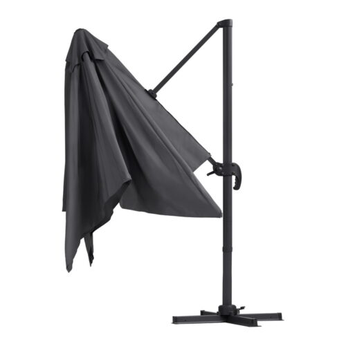 Instahut Outdoor Umbrella 3m Umbrellas Cantilever Stand Sun Roma 360 Degree Charcoal - Image 3