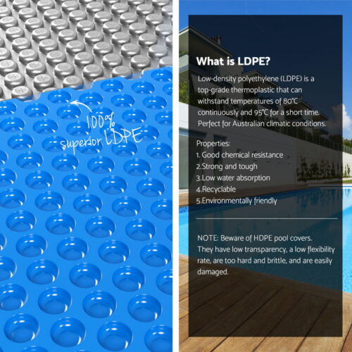 Aqua Buddy Pool Cover 600 Micron Solar Heat Blanket 10.5x4.2m w/ 5.55m Roller Blue - Image 6