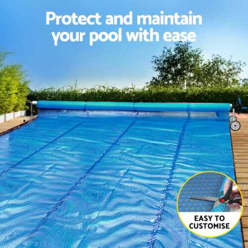 Aqua Buddy Pool Cover 600 Micron Solar Heat 9.5x5m Blanket w/ 5.55m Roller Blue - Image 4