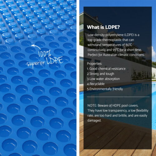 Aqua Buddy Pool Cover 600 Micron Solar Heat 9.5x5m Blanket w/ 5.55m Roller Blue - Image 6