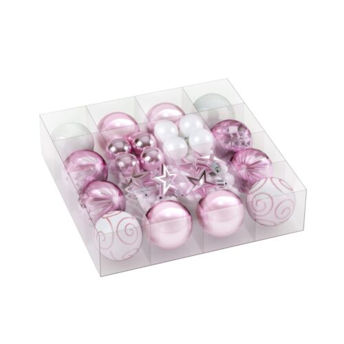 Jingle Jollys 33pcs Christmas Tree Decorations Set Baubles Ornaments Party Pink - Image 2