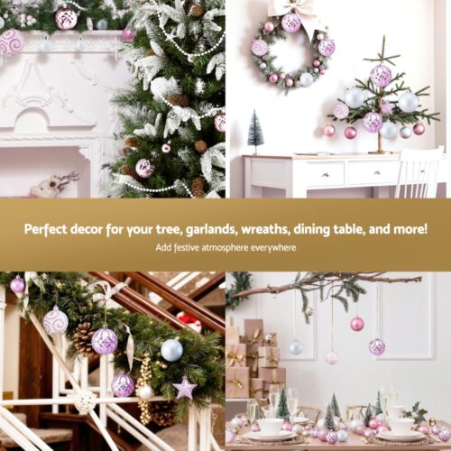 Jingle Jollys 33pcs Christmas Tree Decorations Set Baubles Ornaments Party Pink - Image 7