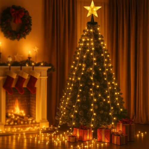 Jingle Jollys 2.5M Christmas Lights Waterfall String Light 300 LED Star Topper - Image 8