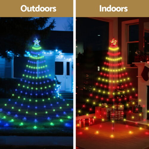 Jingle Jollys 3.8M Christmas Lights Waterfall String Light 340 LED - Image 6