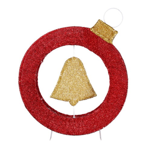 Jingle Jollys Christmas Lights 60cm Motif 30 LED Bell Wreath Xmas Decorations - Image 2