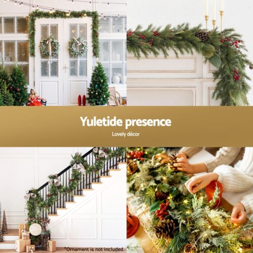 Jingle Jollys 3M Christmas Garland Pre-lit LED with Pine Cones Xmas Decor Green - Image 5