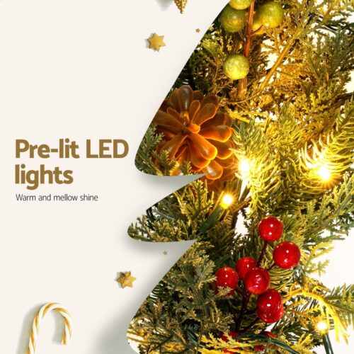 Jingle Jollys 3M Christmas Garland Pre-lit LED with Pine Cones Xmas Decor Green - Image 6