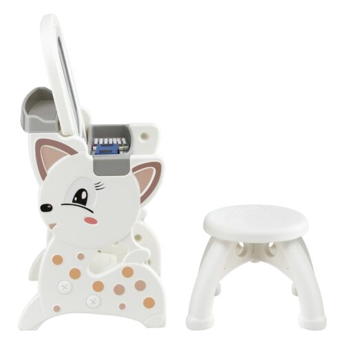 Keezi Kids Table and Chair Set 2 in 1 Easel Desk Stool w/ LCD Writing Tablet - Image 4