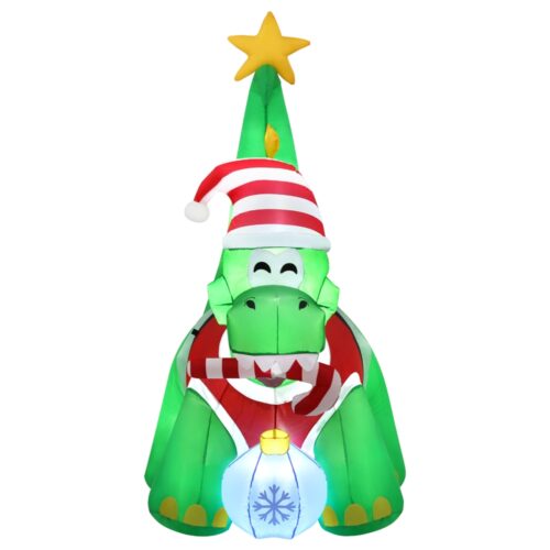 Jingle Jollys Christmas Inflatable Dinosaur 1.86M Height LED Decorations Illuminated - Image 3