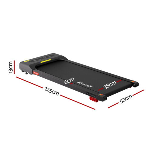 Everfit Treadmill Electric Walking Pad Incline Under Desk Home Gym 380mm Black - Image 2