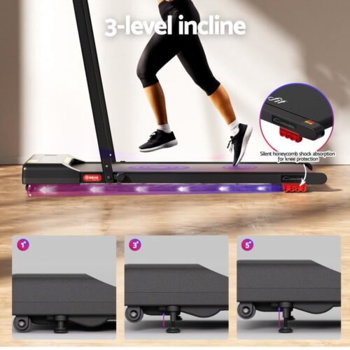 Everfit Treadmill Electric Walking Pad Incline Under Desk 380mm Black - Image 5