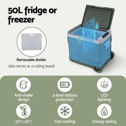 Glacio Portable Fridge 50L Camping Bar Fridges Freezer 12V/24V/240V - Image 4