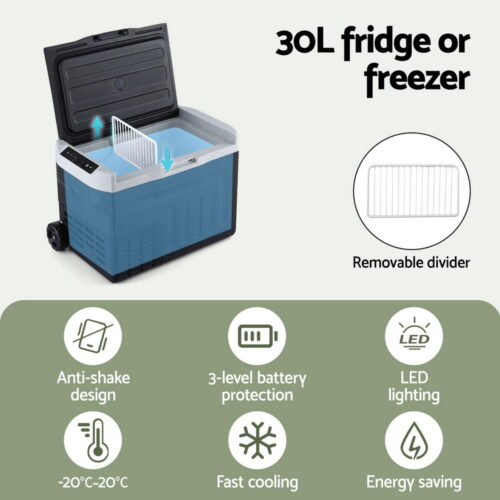 Glacio Portable Fridge 30L Bar Fridges Camping Freezer 12V/24V/240V - Image 4
