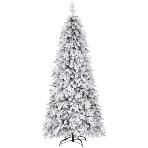 Jingle Jollys Christmas Tree 2.1m Flocking Pencil LED Lights Xmas 860 Tips White - Image 3