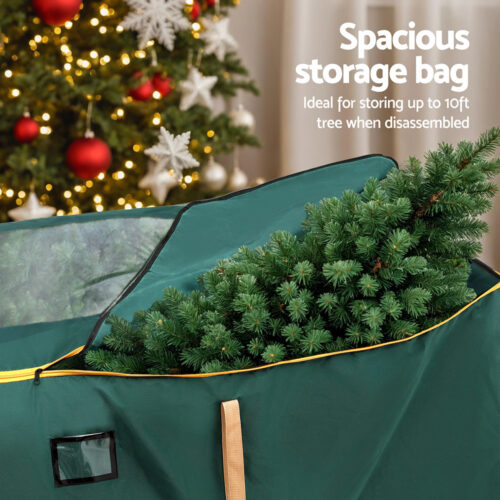 Jingle Jollys Christmas Tree Storage Bag Up to 10ft Visible Handle Wheels Green - Image 4