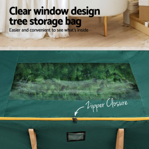 Jingle Jollys Christmas Tree Storage Bag Up to 10ft Visible Handle Wheels Green - Image 5