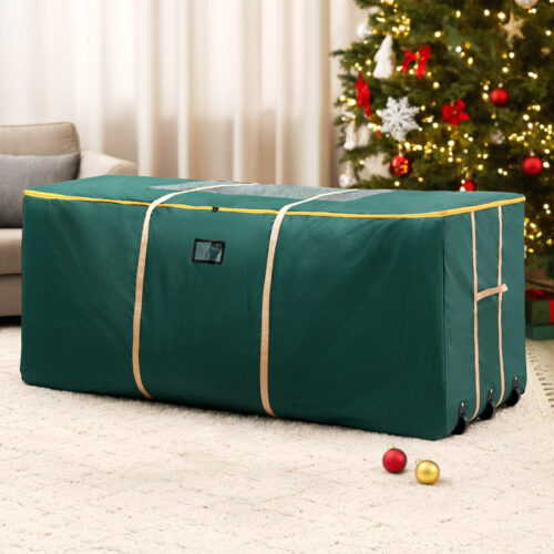 Jingle Jollys Christmas Tree Storage Bag Up to 10ft Visible Handle Wheels Green - Image 7