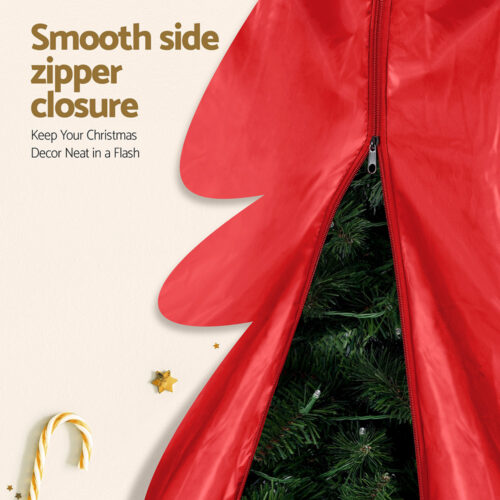 Jingle Jollys Christmas Tree Storage Bag Fits Up to 8ft Tree Xmas Bag Zipper Red - Image 5