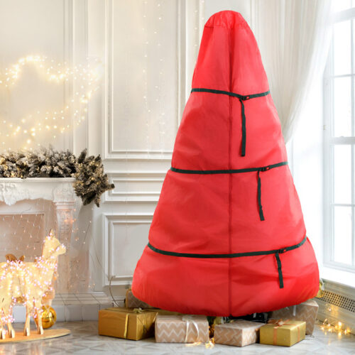 Jingle Jollys Christmas Tree Storage Bag Fits Up to 8ft Tree Xmas Bag Zipper Red - Image 7