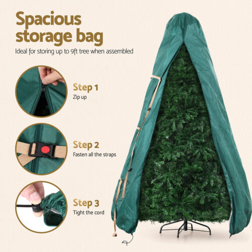 Jingle Jollys Christmas Tree Storage Bag Fits Up to 9ft Tree Xmas Bag Green - Image 4