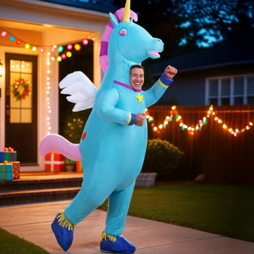 Inflatable Unicorn Costume Adult Suit Blow Up Party Fancy Dress Halloween Cosplay - Image 7