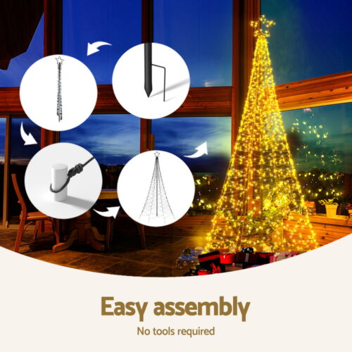 Jingle Jollys Solar Christmas Tree 2.1m 320 LED Net Lights Xmas Trees Decoration - Image 5