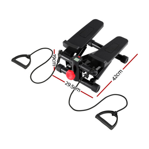 Everfit Mini Stepper with Resistance Rope Aerobic for Exercise Compact Home Workout Black - Image 2