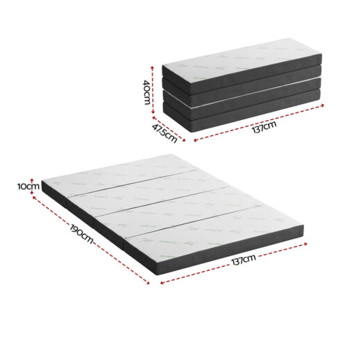 Giselle Foldable Mattress Folding Foam Mattresses Bamboo Double - Image 2