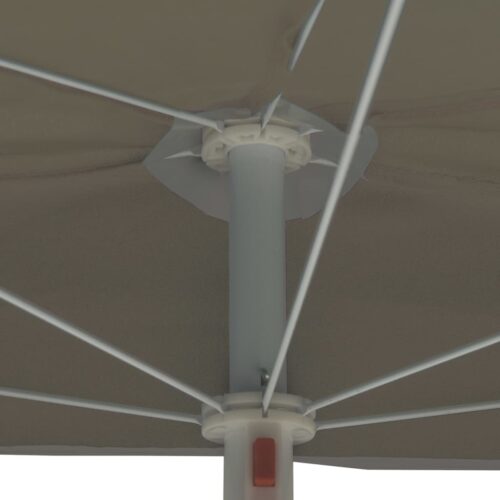 Garden Half Parasol with Pole 180x90cm Sand - Image 7