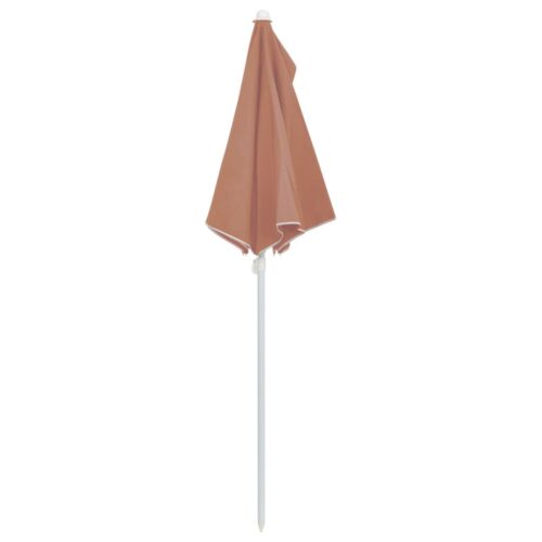 Garden Half Parasol with Pole 180x90cm Terracotta - Image 6