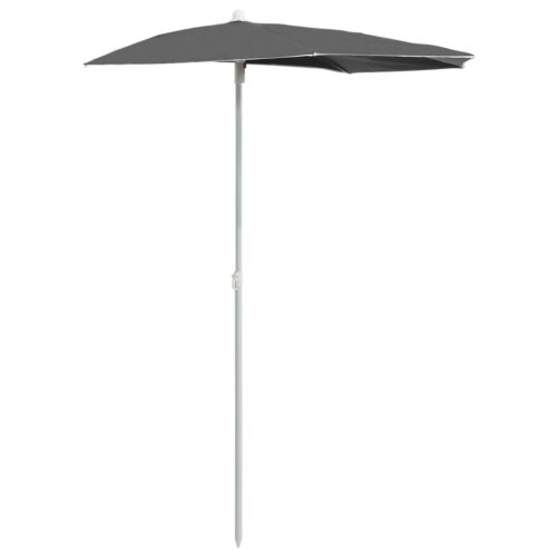 Garden Half Parasol with Pole 180x90cm Anthracite