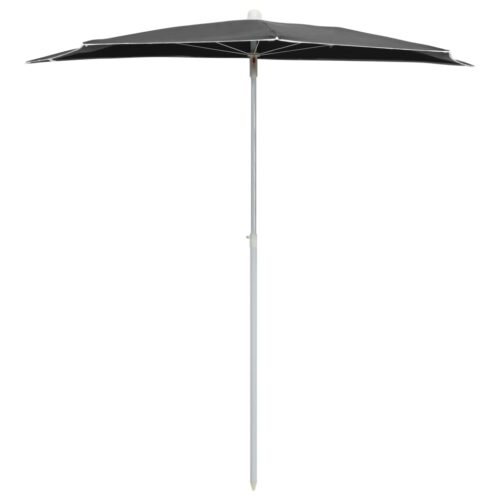 Garden Half Parasol with Pole 180x90cm Anthracite - Image 3