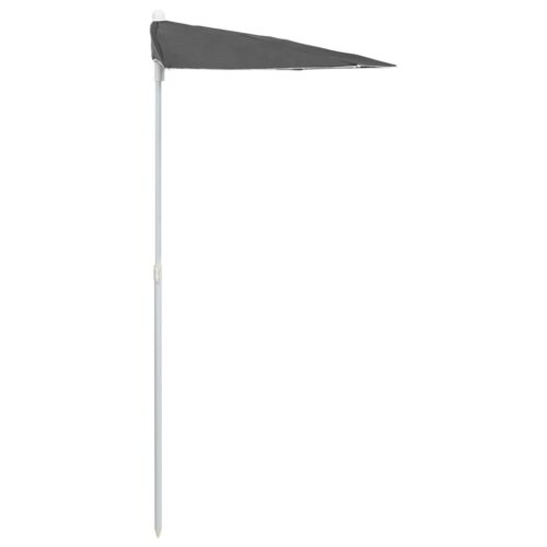 Garden Half Parasol with Pole 180x90cm Anthracite - Image 5
