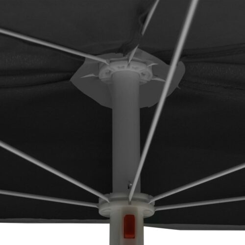 Garden Half Parasol with Pole 180x90cm Anthracite - Image 7