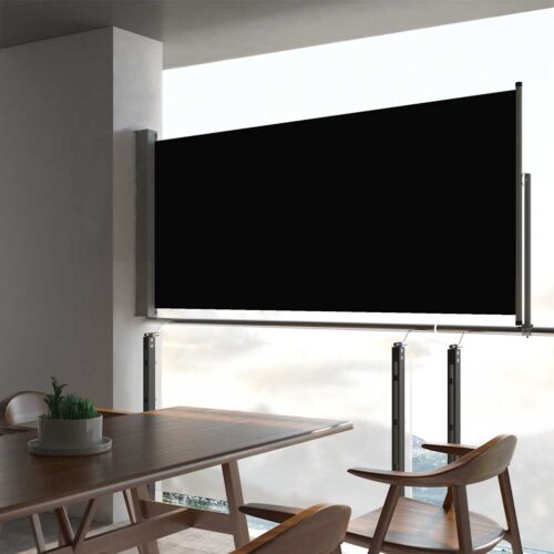 Patio Retractable Side Awning 60x300cm Black - Image 2
